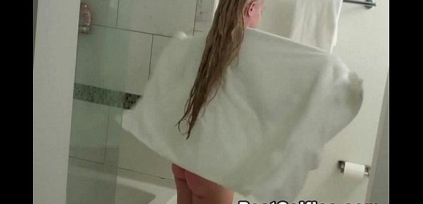  Hot Blonde Babe Naked In Bathroom